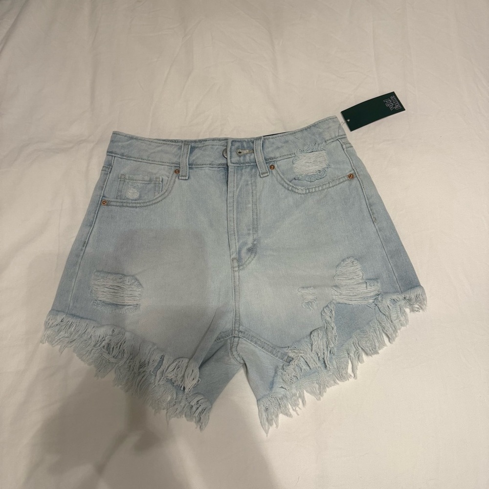 Wild Fable Blue Jean Shorts Distressed Frayed Hem